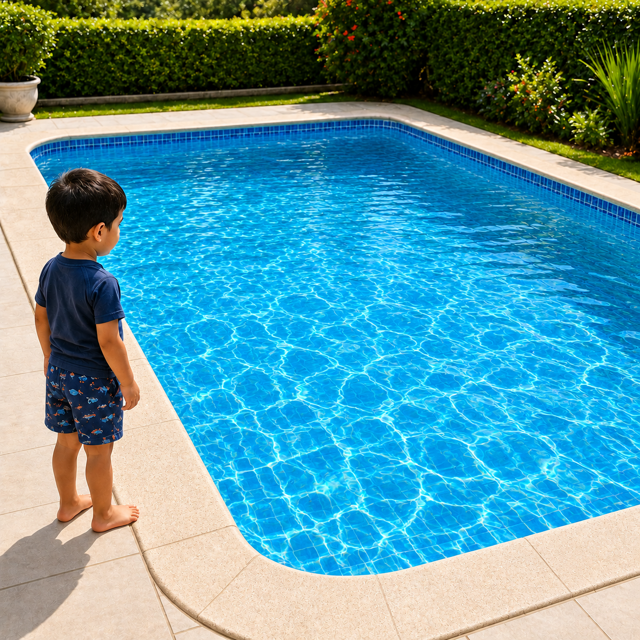 Before swimming pool net installation