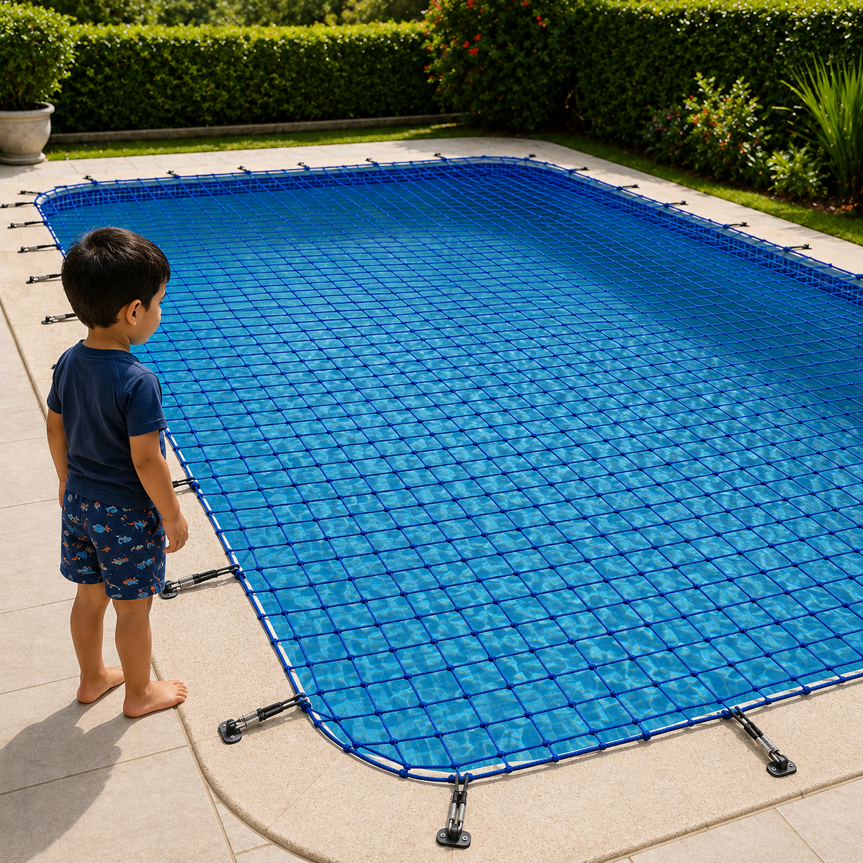 After swimming pool net installation